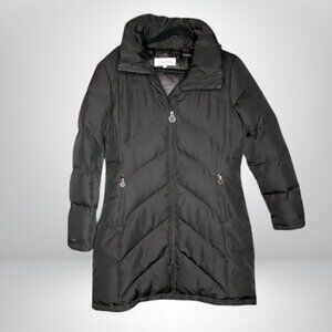 Calvin Klein Black Chevron Puffer Hooded Jacket (M)